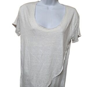 Chaser Womens White Tulip Wrap Hem Scoop Neck Short Sleeve T-Shirt Size M NEW